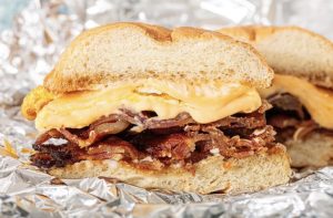 Pastrami, Egg and Cheese Sandwich